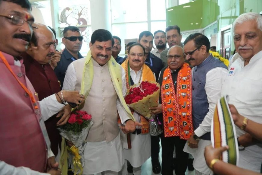 जबलपुर पहुंचे केंद्रीय स्वास्थ्य मंत्री एवं बीजेपी के राष्ट्रीय अध्यक्ष, सीएम डॉ मोहन ने जेपी नड्डा का किया स्वागत